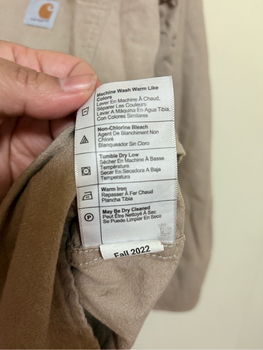 Carhartt loose fit Tan midweight chambray long-sleeve work shirt - Picture 7 of 7